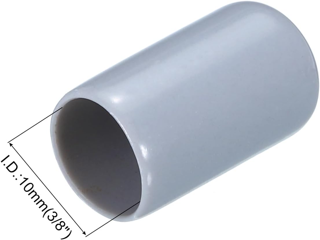 uxcell 20pcs Rubber End Caps 10mm(3/8") ID Vinyl PVC Round Tube Bolt Cap Cover Screw Thread
