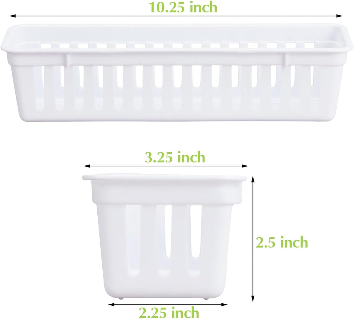 Domensi 12 Pack Slim Plastic Storage Baskets Tray for Organizing 10.25x3.25x2.5 Inch Small Narrow