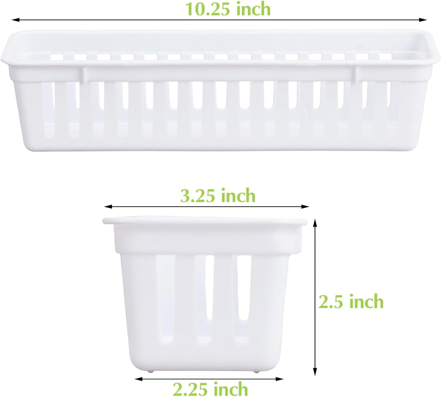 Domensi 12 Pack Slim Plastic Storage Baskets Tray for Organizing 10.25 x 3.25 x 2.5 Inch Small
