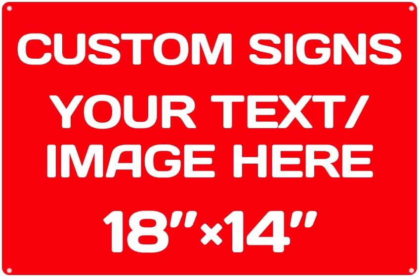 Repaly Personalized signs,Aluminum Weatherproof Metal Sign Multiple Sizes Custom Personalized Text