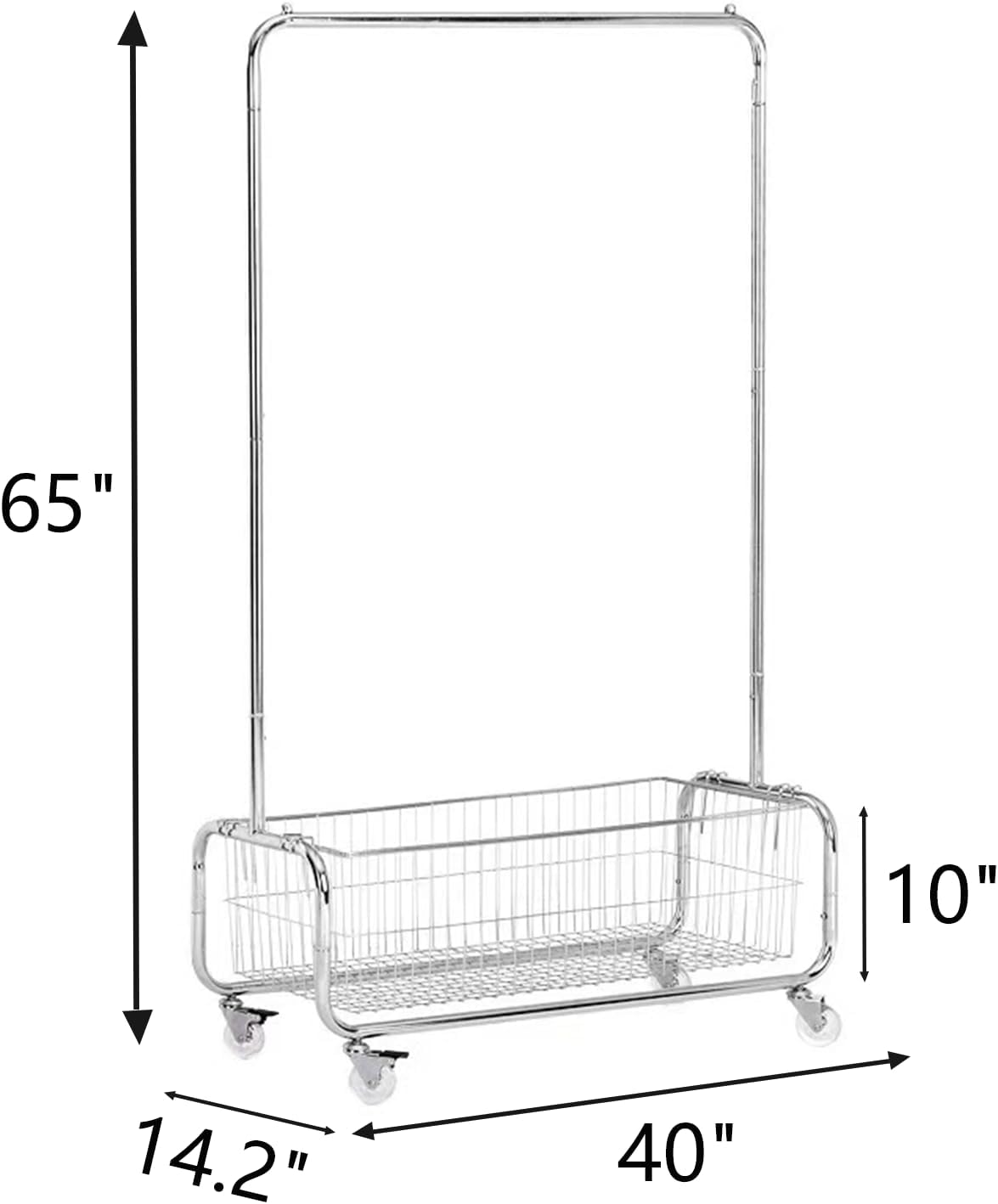 Garment Rack With Storage Baskets,Clothing Rack for Hanging Clothes, Multi-functional Bedroom