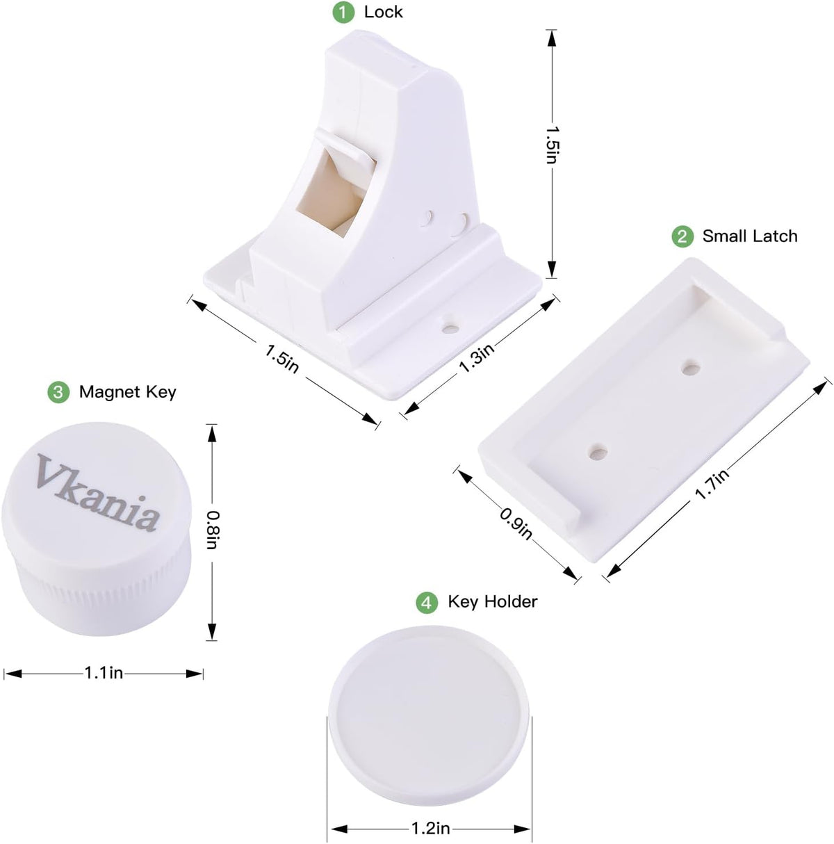 10 Pack Vkania Magnetic Cabinet Locks Baby Proofing - Baby Safety Latches for Drawers and Cabinets