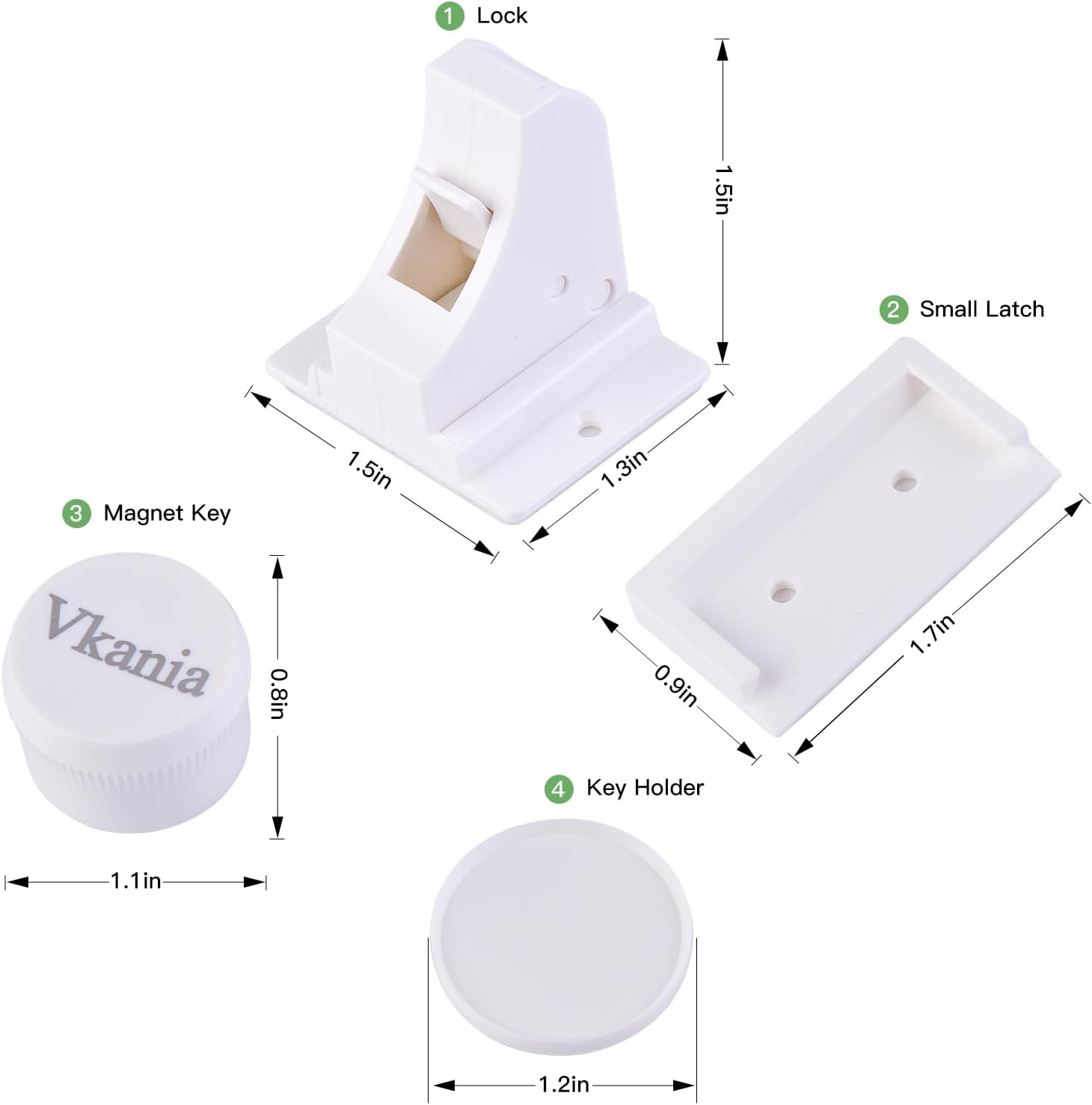 10 Pack Vkania Magnetic Cabinet Locks Baby Proofing - Baby Safety Latches for Drawers and Cabinets