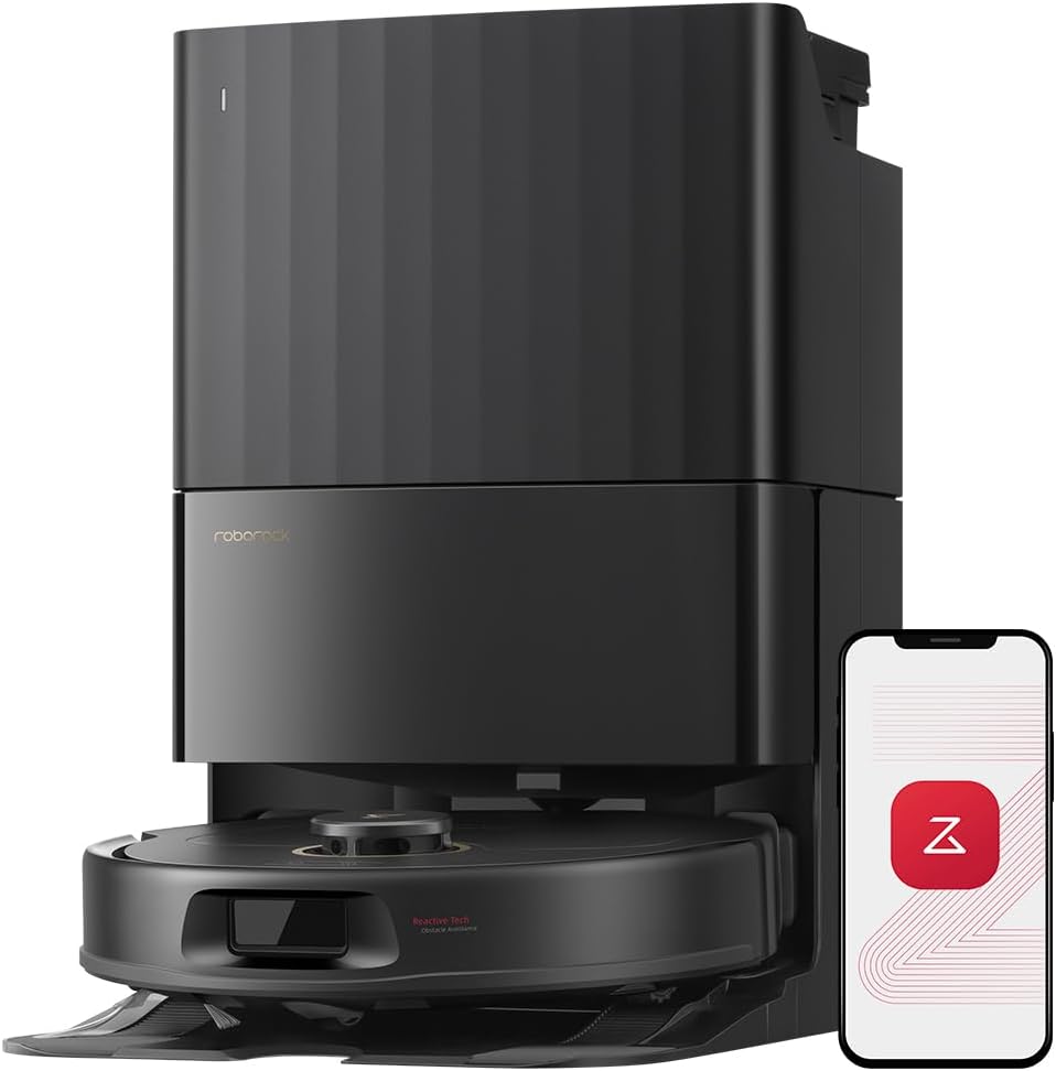 roborock Qrevo S5V Robot Vacuum and Mop, FlexiArm Edge Mopping, 12,000Pa Suction, Dual Zero-Tangle