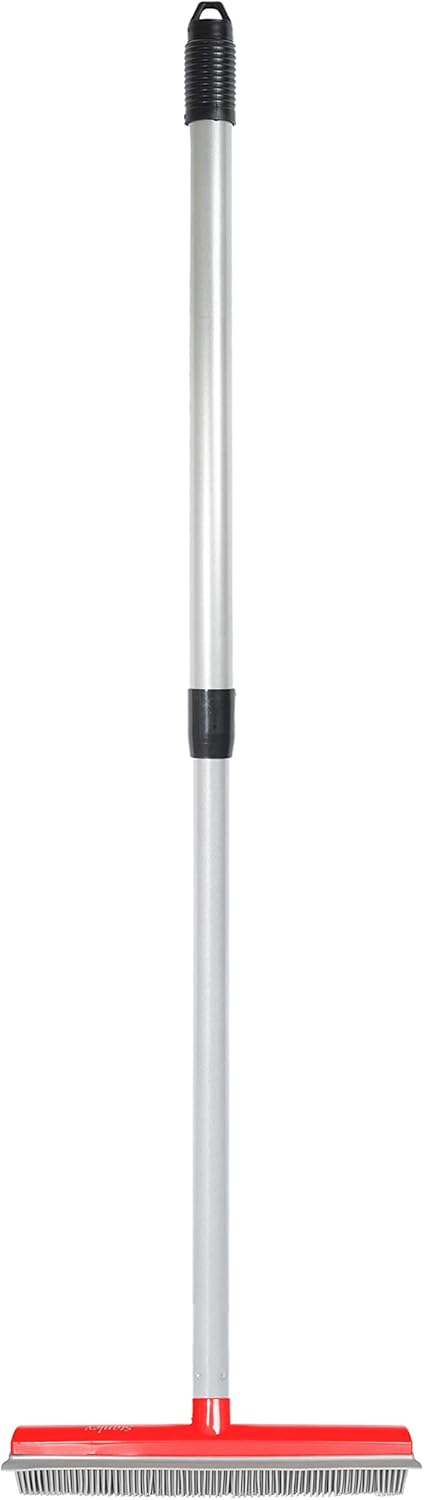 Stanley Home Products Rubber Broom with Adjustable Handle – for Carpets Floors Stairs Upholstery