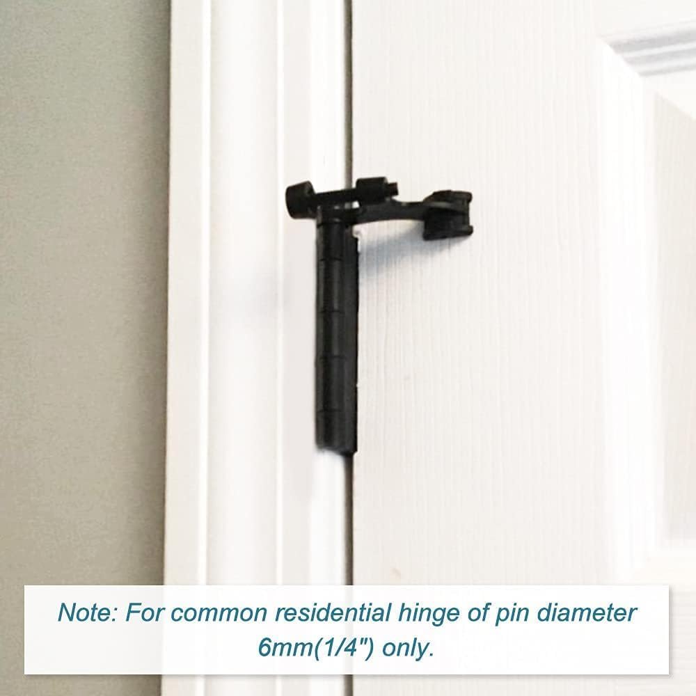 36Pack Hinge Pin Black Door Stopper, Adjustable Heavy Duty Hinge Pin Door Stop with Black Rubber