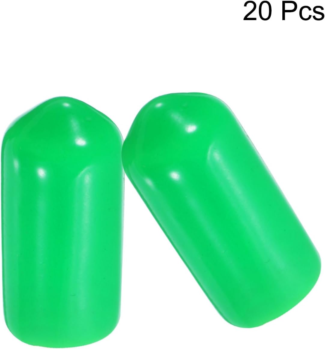 uxcell 20pcs Rubber End Caps 9.5mm(3/8") ID Vinyl PVC Round Tube Bolt Cap Cover Screw Thread