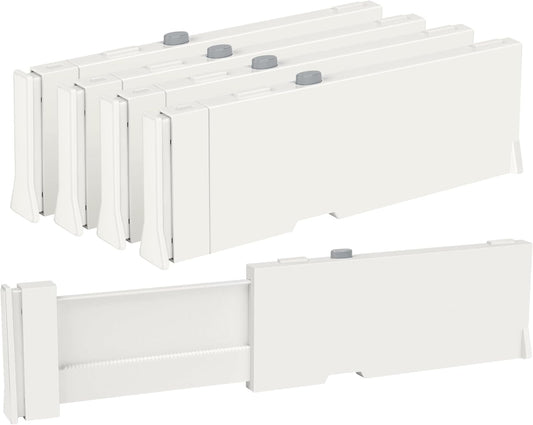Vtopmart 4 Pack Drawer Dividers for Clothes, 4" High 11.6"-17" Adjustable Expandable Dresser Drawer