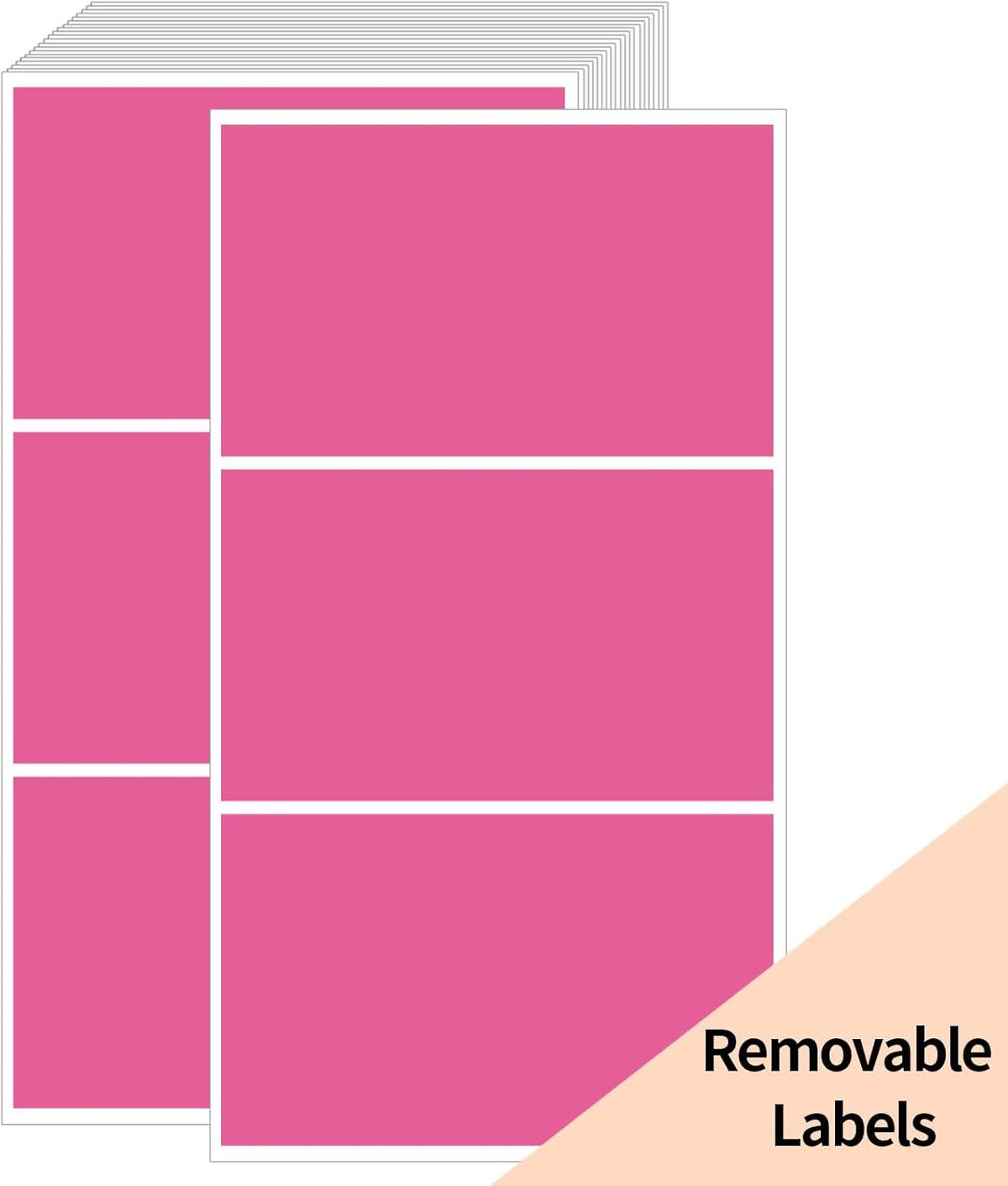 STARLIBOO Removable Colored Labels Stickers, 3X5 Inch Removable Large Label Stickers for Moving