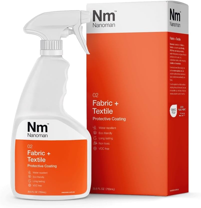 Nanoman Fabric & Textile Protector Spray | Invisible, Waterproof, Stain-Resistant | Safe for All
