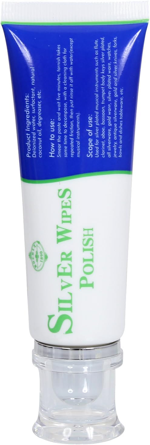 Silver Wipe Polish Cleaner Removes Surface Oxidation Tarnish from Sterling Silver, Silver and Gold