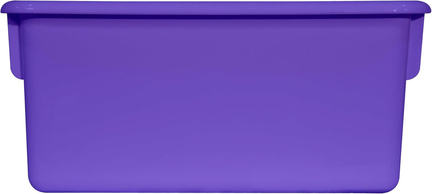 Wood Designs Cubby Storage Bin, Heavy Duty Plastic Containers for Kids Purple Cubby Tray Set of 30