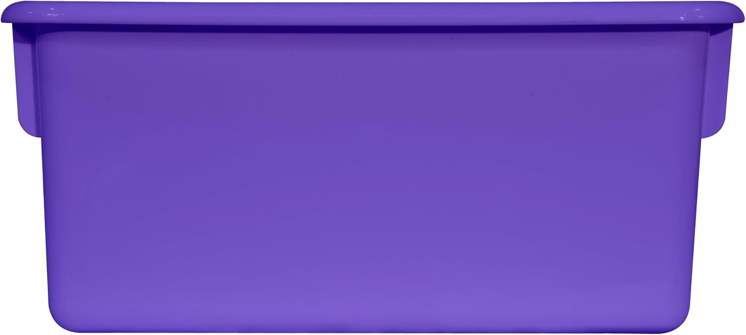 Wood Designs Cubby Storage Bin, Heavy Duty Plastic Containers for Kids Purple Cubby Tray Set of 30