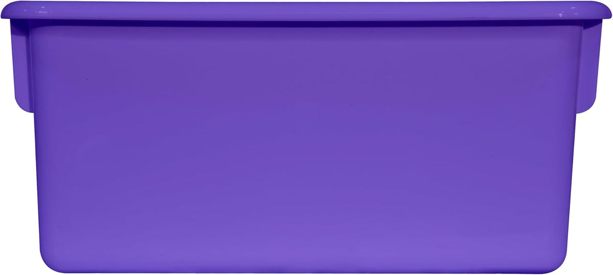 Wood Designs Cubby Storage Bin, Heavy Duty Plastic Containers for Kids Purple Cubby Tray Set of 25