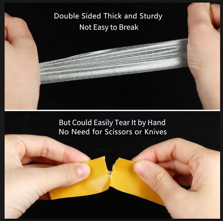 2Pack Double Sided Tape Heavy Duty, 3.2inx33FT (66FT Total) Universal High Tack Strong Wall