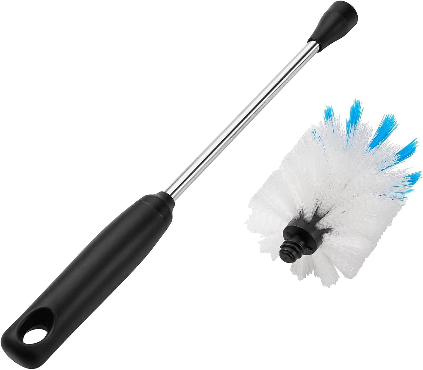 Stainless Steel Bottle Brush with Replaceable Head, 2 Pack Long Handle Scrubbing Brush for Water