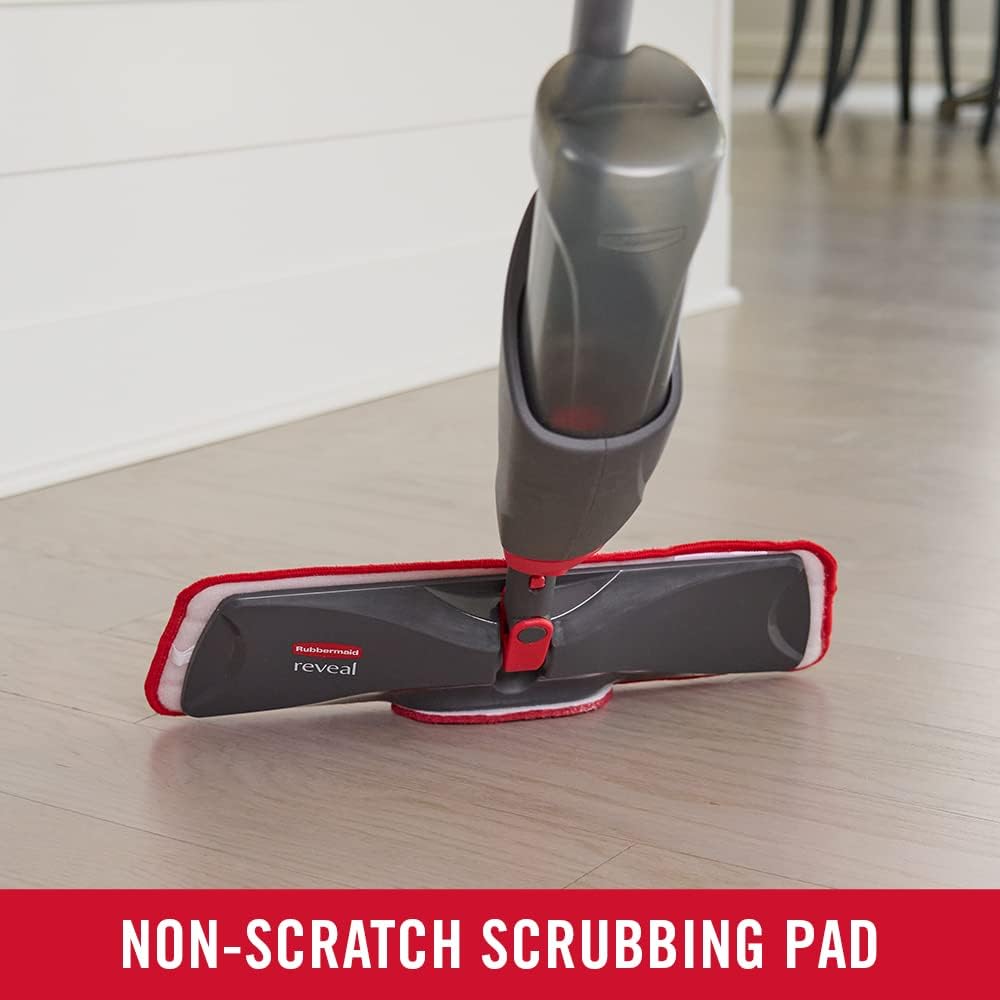 Rubbermaid Reveal Spray Mop Floor Cleaning Kit, 3 Reusable Microfiber Wet Pads, 1 Refillable
