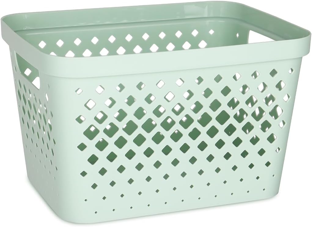 Glad Plastic Storage Basket Set, Value Pack of 6 | Open Storage Bins for Shelves, Bathroom, Pantry