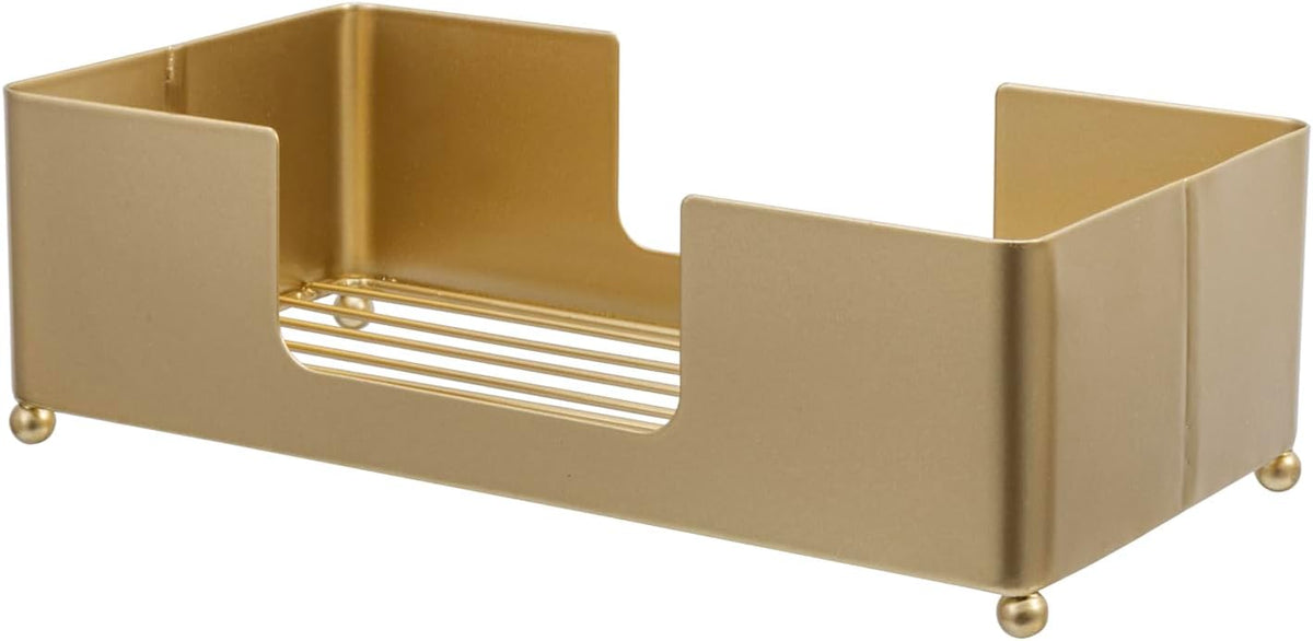 MyGift Paper Towel Holder Modern Gold-Tone Metal Tabletop Folded Paper Hand Towel Holder for Guest
