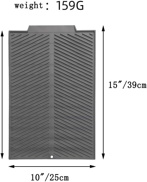 Silicone Dish Draining Mat, Eco Friendly Dish Drying Mat Kitchen Counter Anti-Skid and Heat