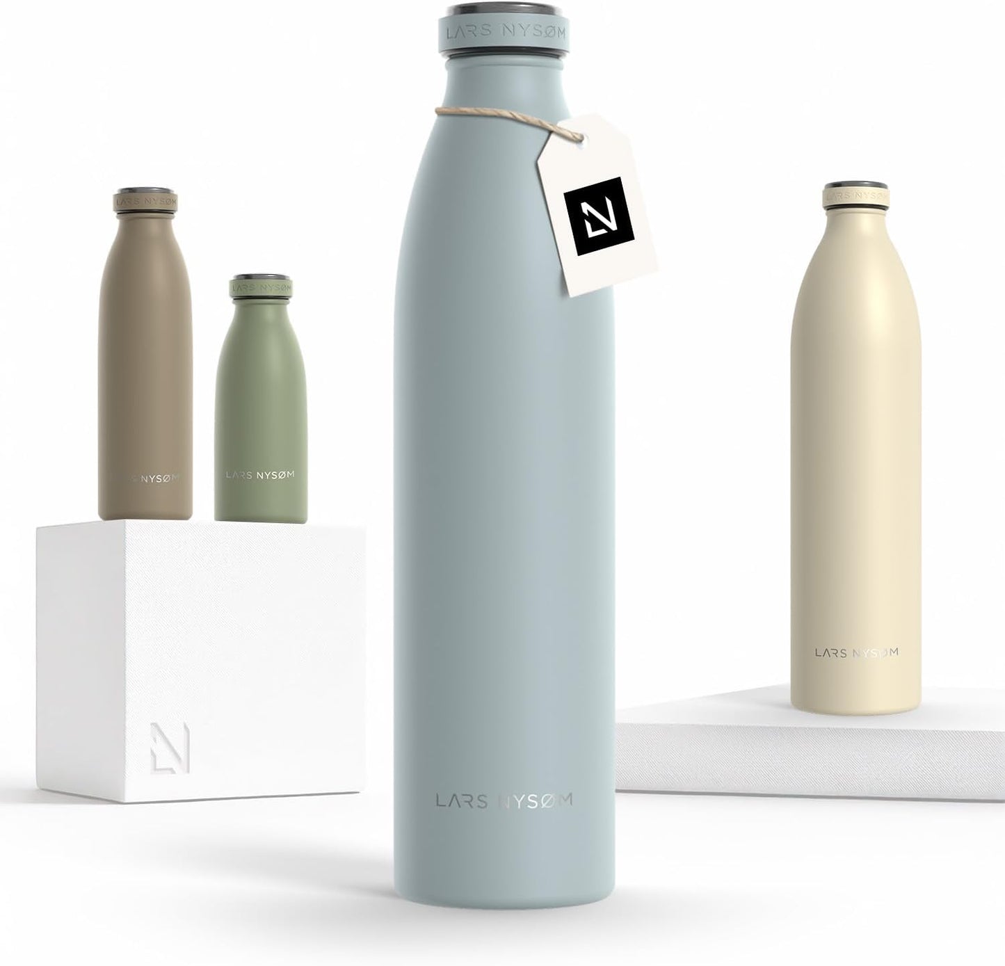 LARS NYSØM Stainless Steel Insulated Water Bottle 12oz 17oz 25oz 34oz 51oz | Insulated Thermo Flask