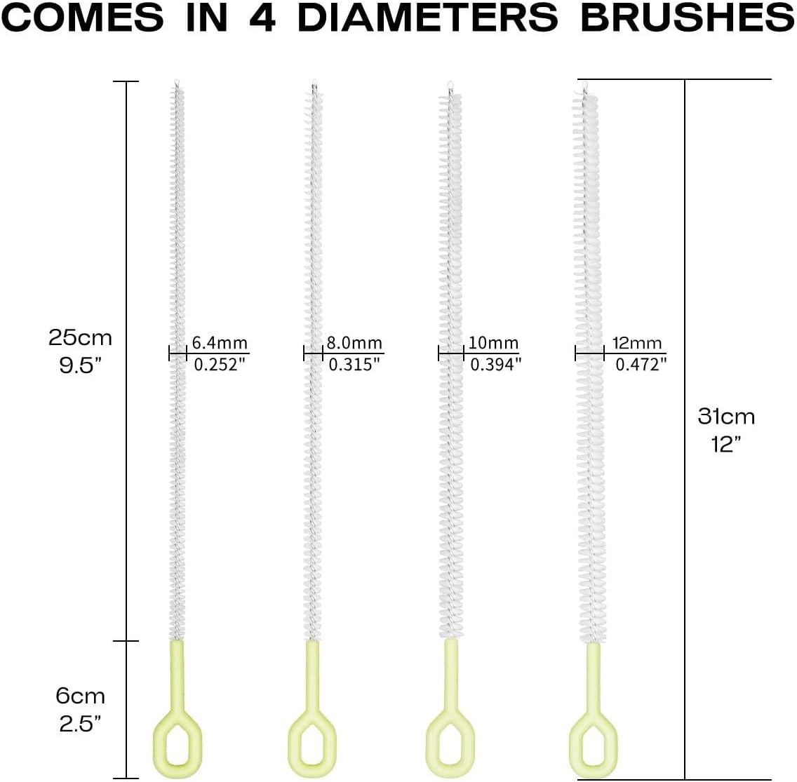 Straw Clean Brush Extra Long 12 Inch Straw Tube Brushes for Cleaning, Reusable Drinking Straw