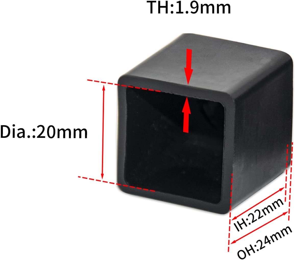 Flyshop Flexible Anti-Scratch PVC Patio Chair Table Leg Caps Tips Floor Protectors Square Furniture
