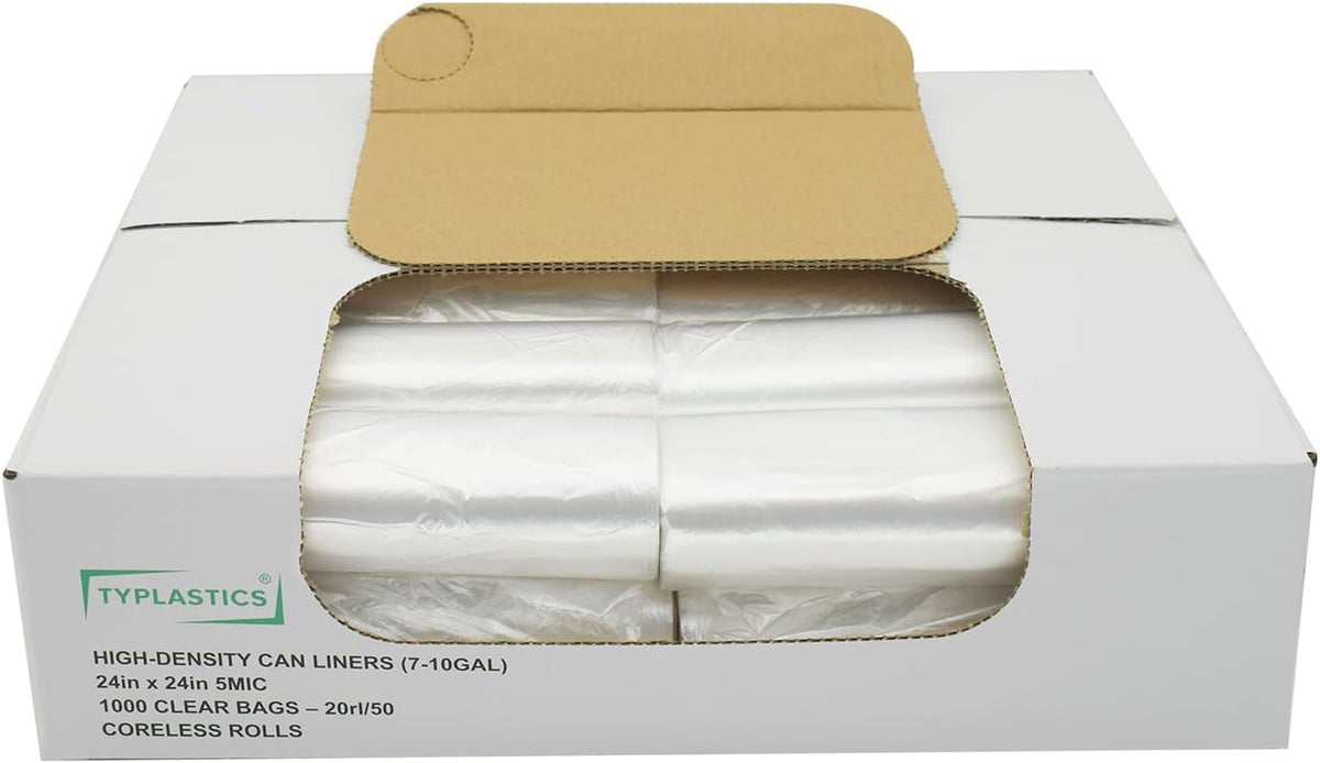 TYPLASTICS Trash Can Liner - Wholesale 1000 Count Garbage Bags on Perforated Roll 7-10 Gallon