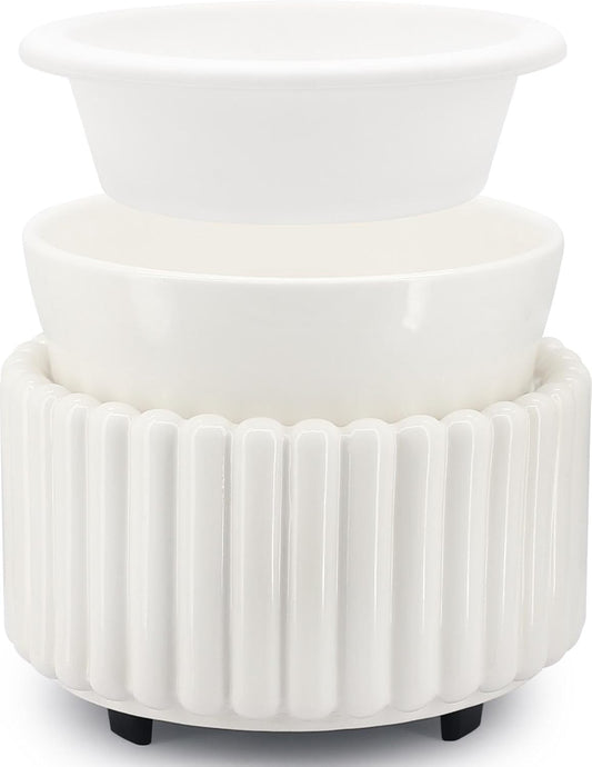 Ceramic Wax Melt Warmer with 1 pc Silicone Dish Candle Warmer for Scented Wax Electric Fragrance