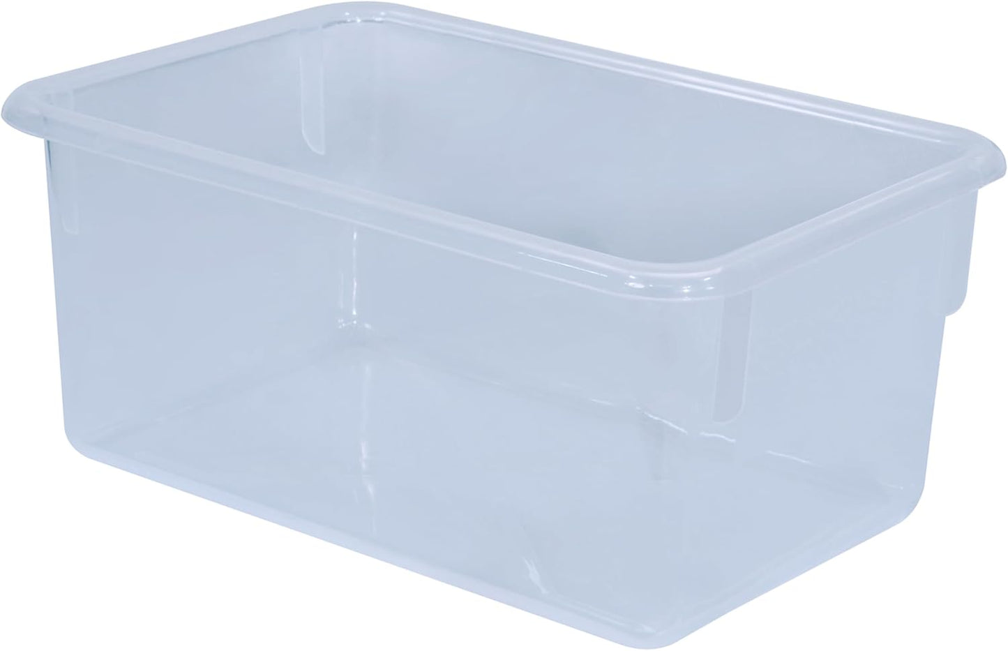 Wood Designs Cubby Storage Bin, Heavy Duty Plastic Containers for Kids Translucent Clear Cubby Tray