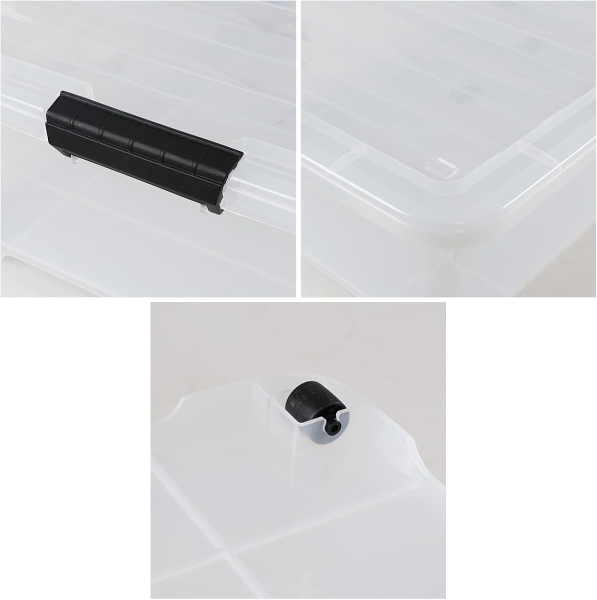 50 Quart Wheeled Latching Storage Box, Stackable Bin with Latch Lid, Plastic Container to Organize
