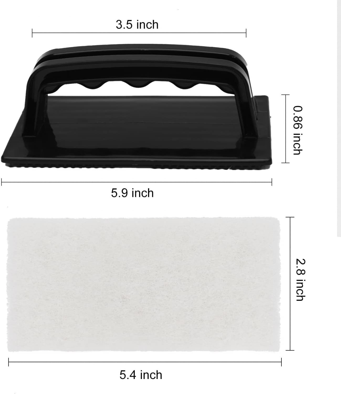 YoleShy Handled Scrubber Set, Non-Scratch Bathroom Scrubbing Pads, Bathtub Scrubber with Handle