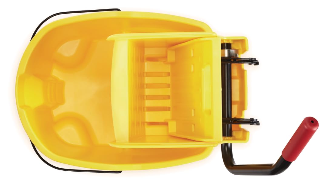 Rubbermaid Commercial Products WaveBrake 35 Qt. Side-Press Mop Bucket and Wringer Combo on Wheels