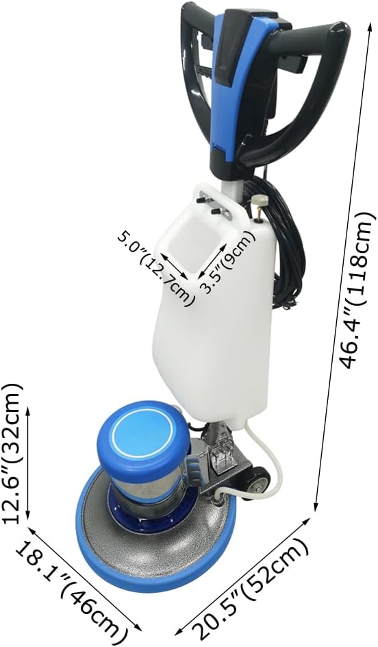 Floor Scrubber Buffer Polisher Commercial Floor Scrubber Machine 17" Tile Floor Cleaning and