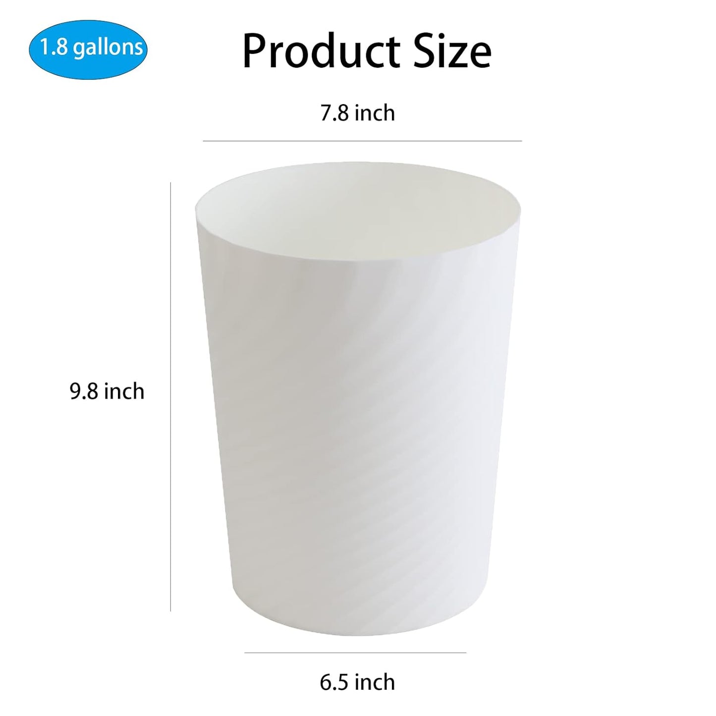 UUJOLY Plastic Small Trash Can Wastebasket, Garbage Container Basket for Bathrooms, Laundry Room