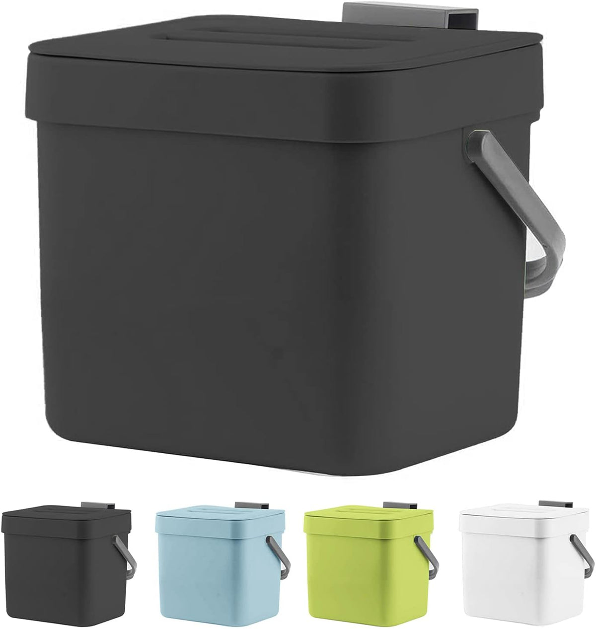 Kitchen Trash Can with Lid, LALASTAR Wall-Mounted Under Sink Small Garbage Can for Kitchen