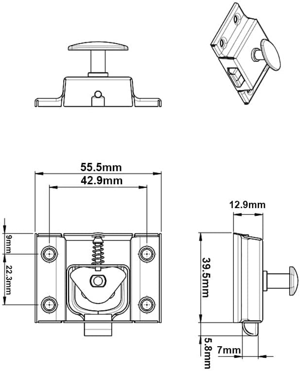 QCAA Oval Turn Cabinet Latch, for Cupboard & Other Furniture, Large, Antique Brass, Made in Taiwan