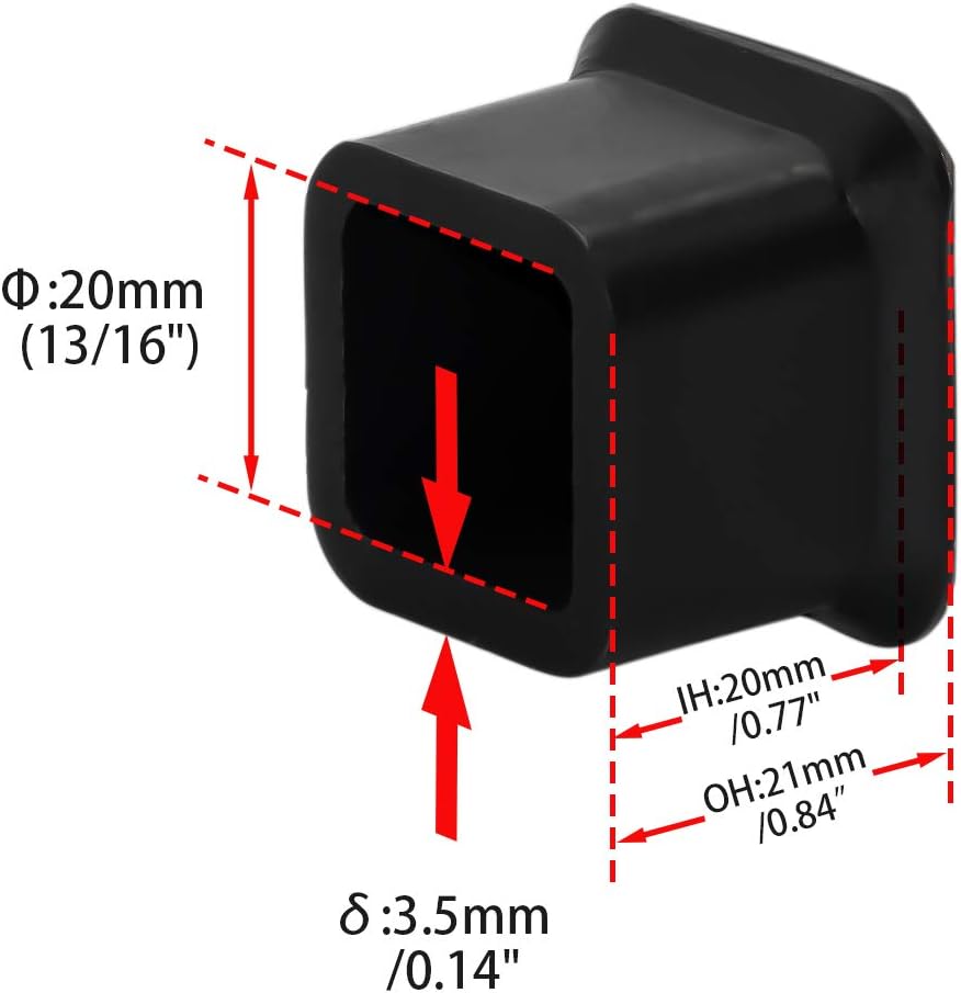 Flyshop Durable Non-Marking Silicone Chair Leg Caps Tips Floor Protectors Square Furniture Table
