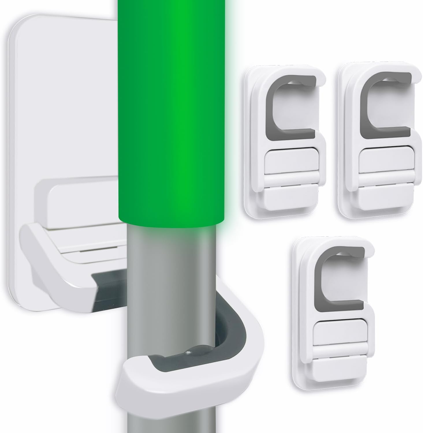 3pack Broom and Mop Holder Wall Mount No Drill Mop and Broom Gripper Mop Handle Hanger Household