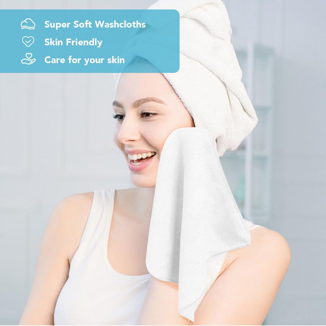 Orighty Wash Cloths Bulk Towels Set 200 Pack, Highly Absorbent and Soft Feel Microfiber Face