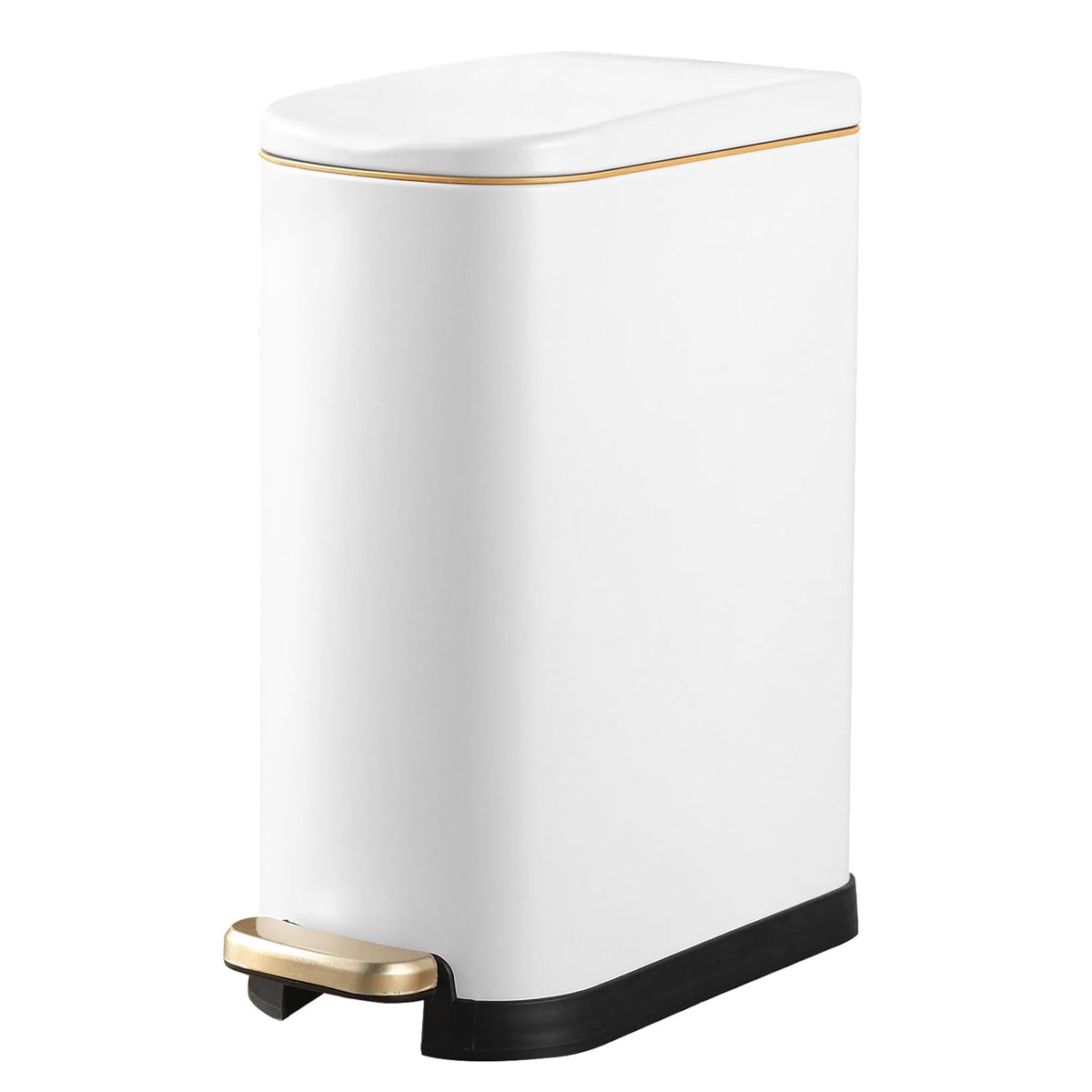 Bathroom Trash Can with Soft-Close Lid 3.5 Gallon Stainless Steel Garbage Can with Removable Inner