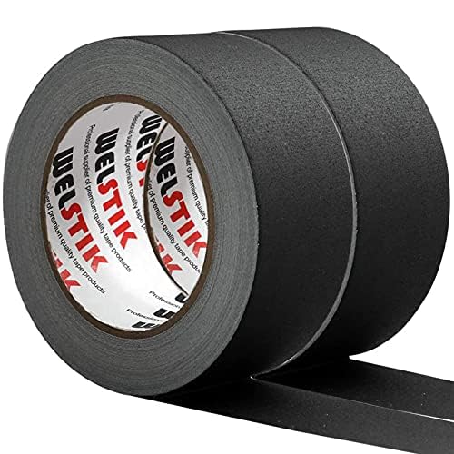 WELSTIK 2 Pack Black Gaffers Tape,2" X 33 Yards-10% Longer Gaffer Tape,Waterproof Matte Finish Gaff