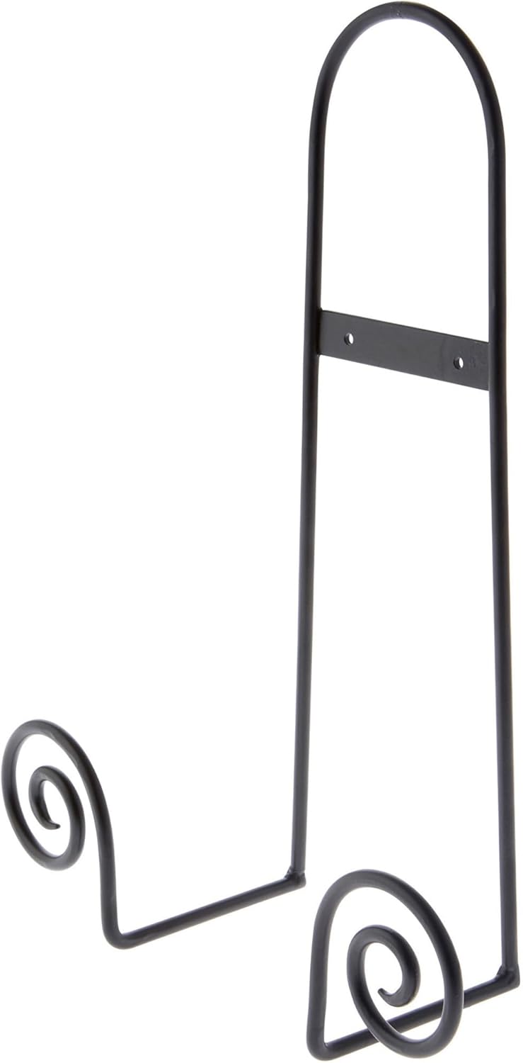 Bard's Black Wrought Iron Wall Mountable Tray or Platter Hanger, 16.25" H x 11.75" W x 4.5" D (For
