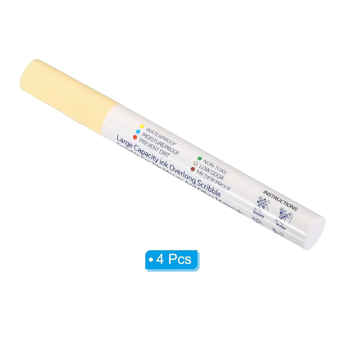 PATIKIL Grout Pen, 4 Pack Beige Tile Marker Waterproof Grout Sealer Pen Tile Repair Pens Paint Pens