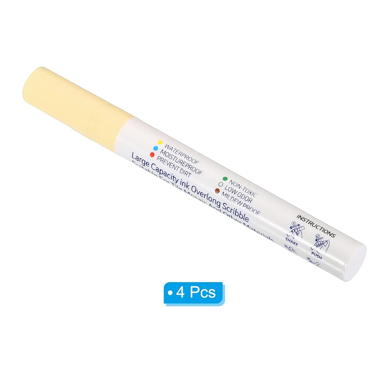 PATIKIL Grout Pen, 4 Pack Beige Tile Marker Waterproof Grout Sealer Pen Tile Repair Pens Paint Pens