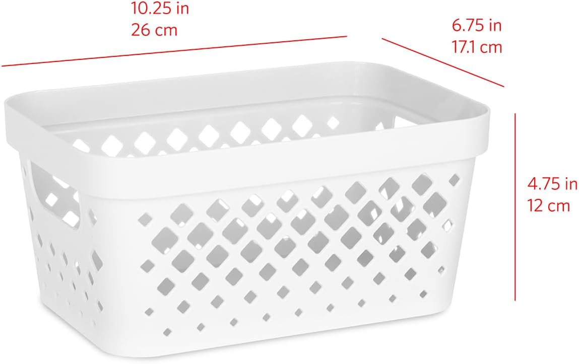 Glad Plastic Baskets for Organizing, Set of 6 | Pantry Storage for Under Counter, Linen Closet, and