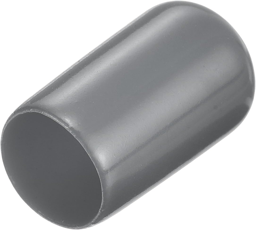 uxcell 20pcs Rubber End Caps 7.5mm ID Vinyl Round Tube Bolt Cap Cover Thread Protectors Dark Grey