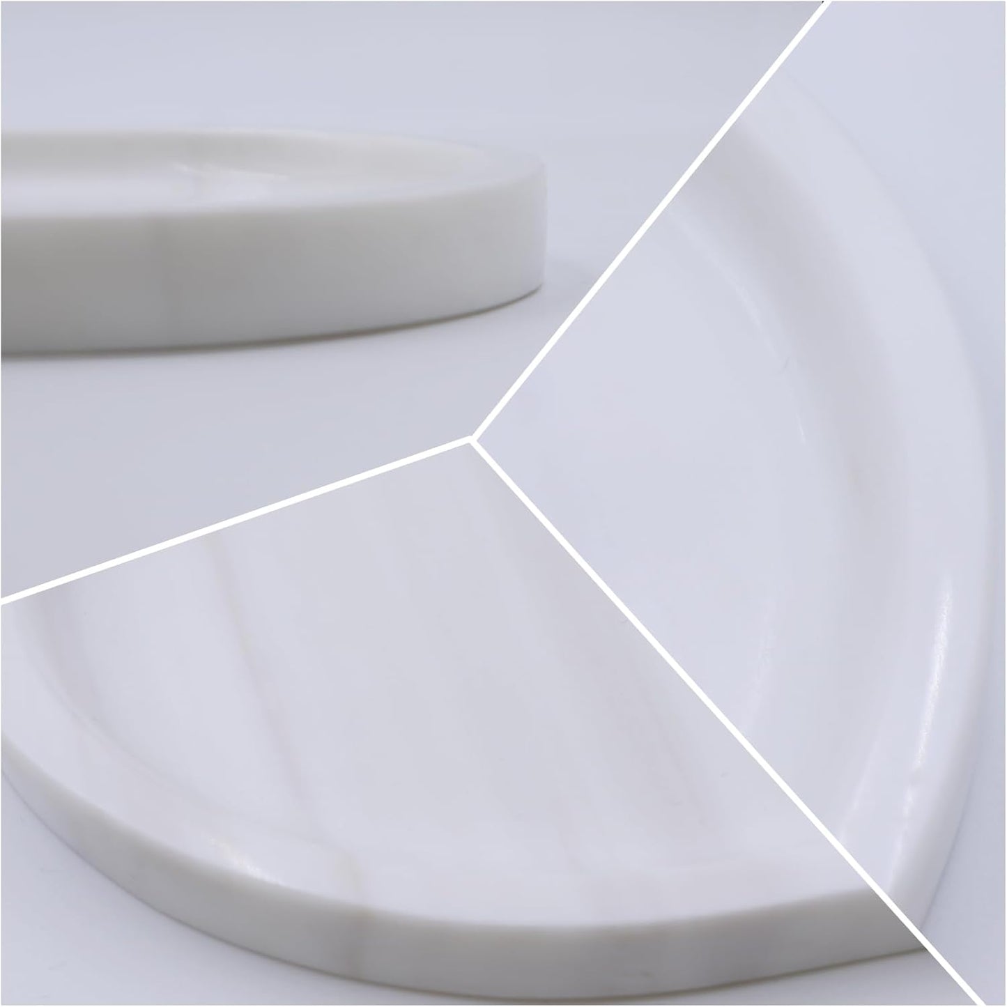 Natural Marble Tray, Oval Vanity Decorative Tray for Bathroom Counter, Countertop Stone Organizer