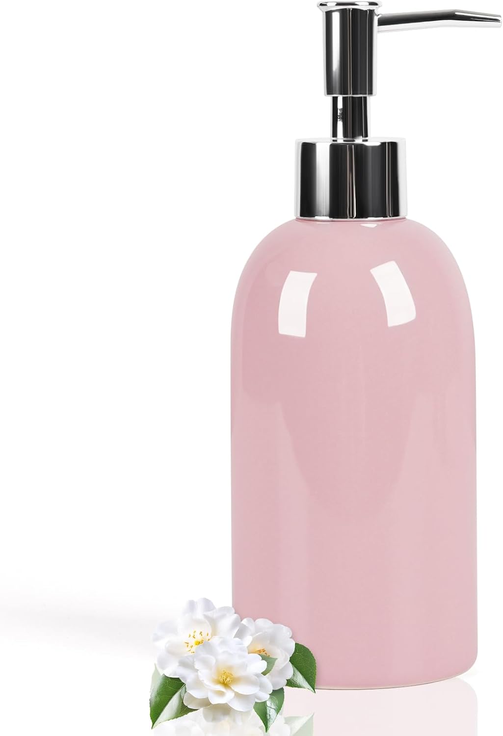 Natheeph 14OZ Ceramic Soap Dispenser Ceramic Soap Pump Dispenser Can Fill Liquid for