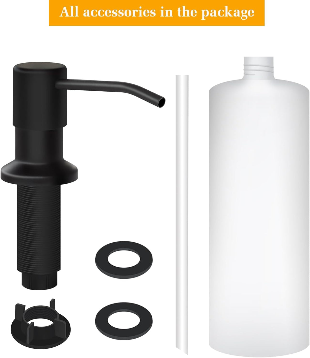 Soap Dispenser for Kitchen Sink, Built in Sink Soap Dispenser Lotion Dispenser with 17 OZ Bottle